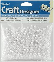 Darice Craft Designer 6 mm White Pearl Beads